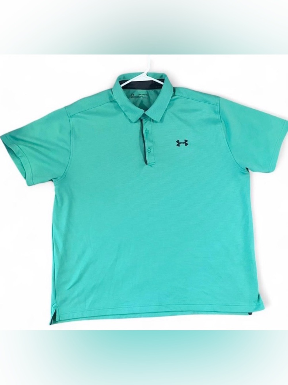 Men’s Under Armour heat gear golf Polo in Teal Green - loose fit size2xl